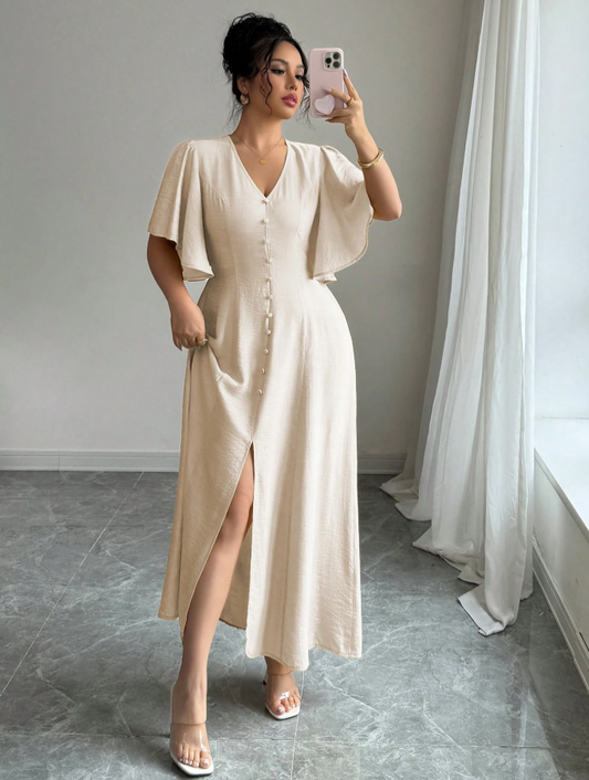 Plus Size Premium Viscose A-Line Midi Dress